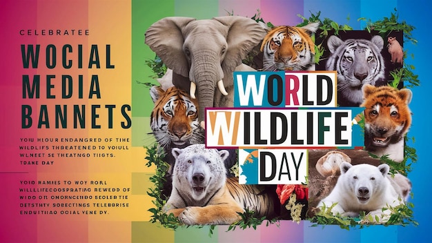 Photo a poster for the worlds wild animals