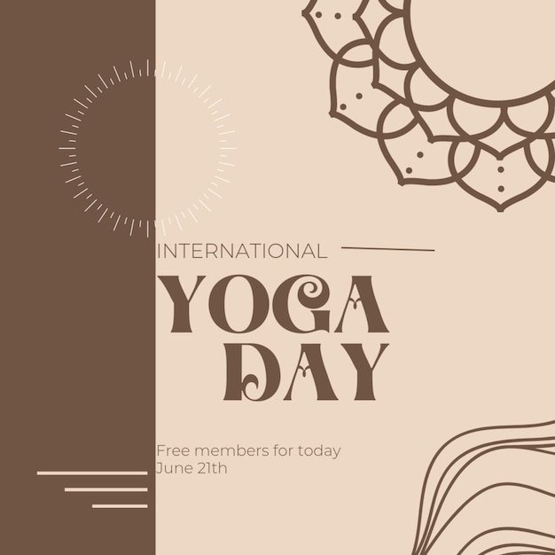 Photo a poster for a yoga day with a sun and sun on it.