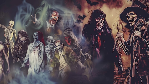 a poster of a zombie with a scary face on it