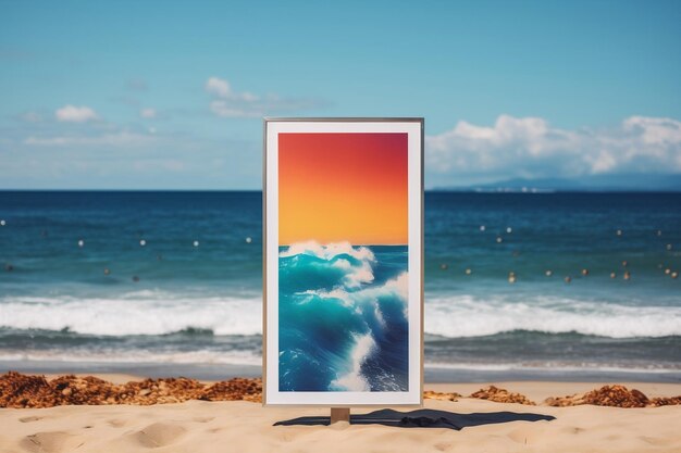 Postermodel aan het strand Generatieve Ai