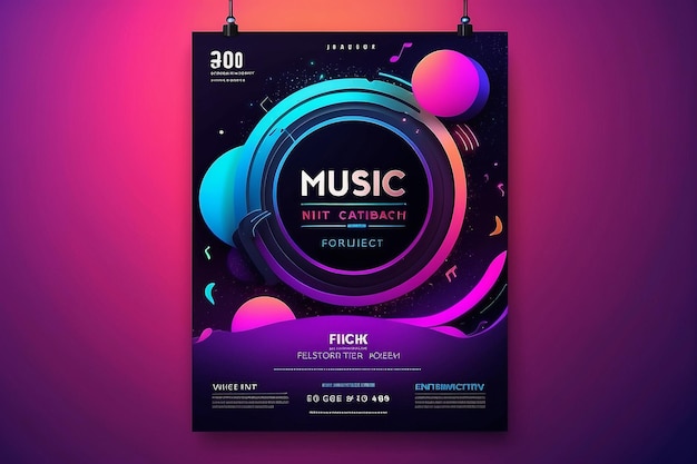 Posterontwerp achtergrond voor muziekconcert evenement festival en feestviering