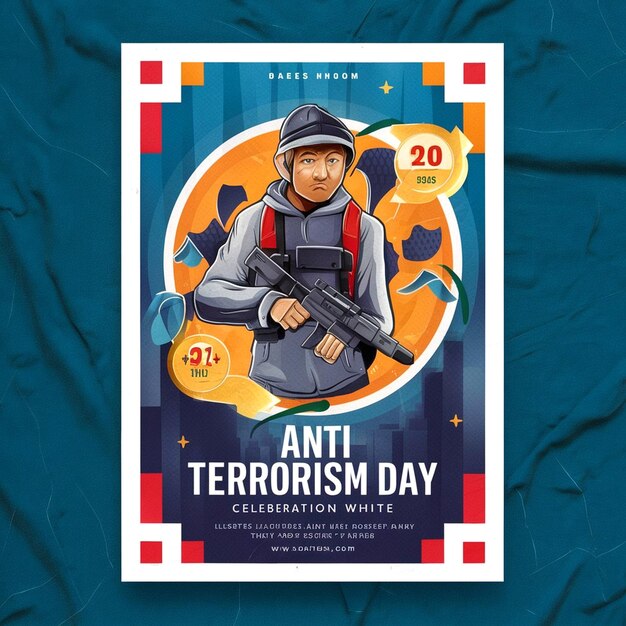 Foto posterontwerp voor de nationale dag tegen het terrorisme