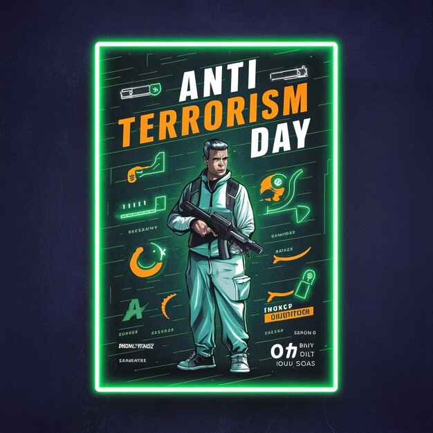 Foto posterontwerp voor de nationale dag tegen het terrorisme