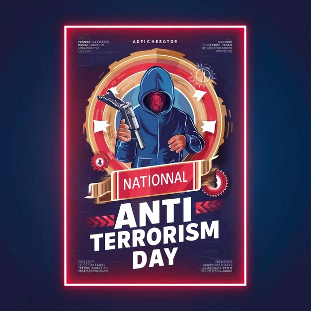 Foto posterontwerp voor de nationale dag tegen het terrorisme