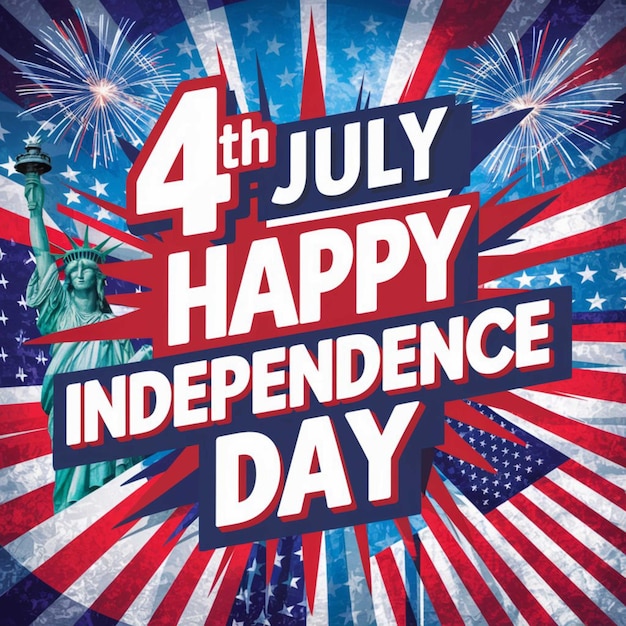 Foto posterontwerp voor de onafhankelijkheidsdag van de verenigde staten op 4 juli
