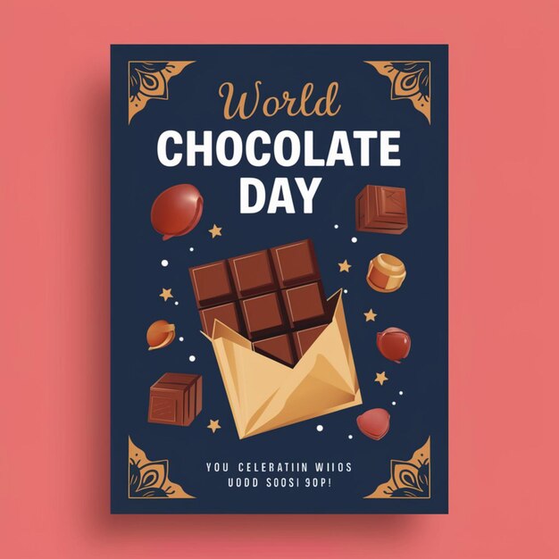 Foto posterontwerp voor de werelddag van de chocolade