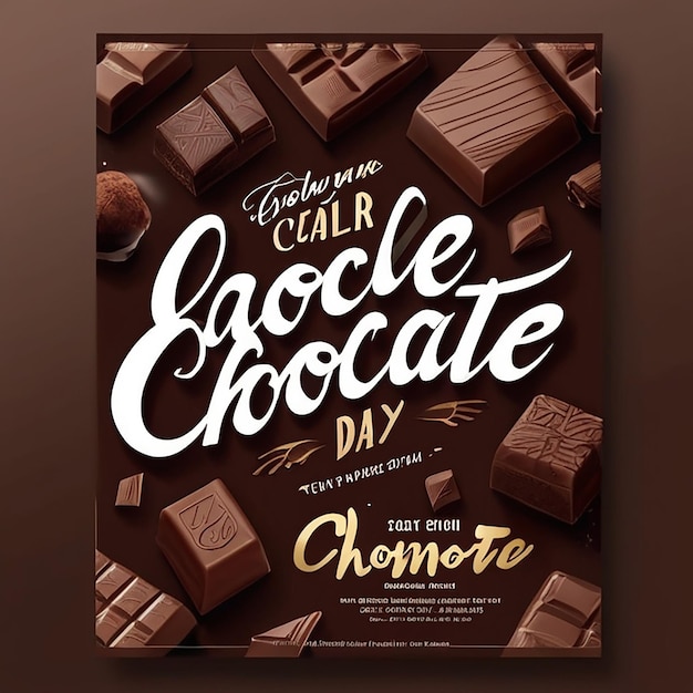 Foto posterontwerp voor de werelddag van de chocolade