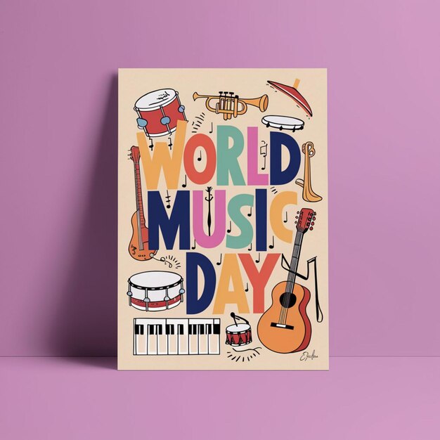 Foto posterontwerp voor de wereldmuziekdag