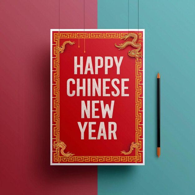 Foto posterontwerp voor het chinese nieuwjaar