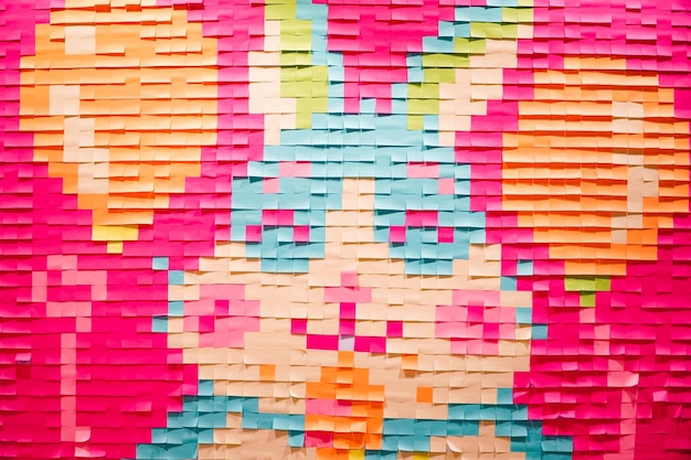 Postit-sticks aan de muur kunnen worden gemaakt in de vorm van een animalconcept art