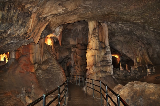 Postojna Caves in mountains of Slovenia