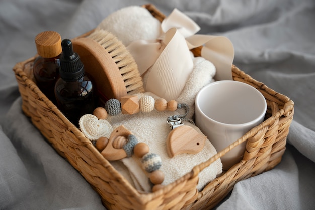 Photo postpartum  basket still life