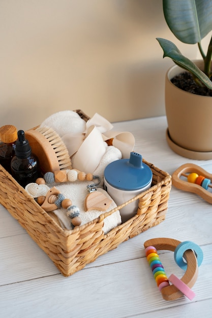 Photo postpartum  basket still life