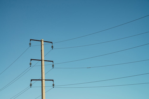 Posts with wires of high voltage