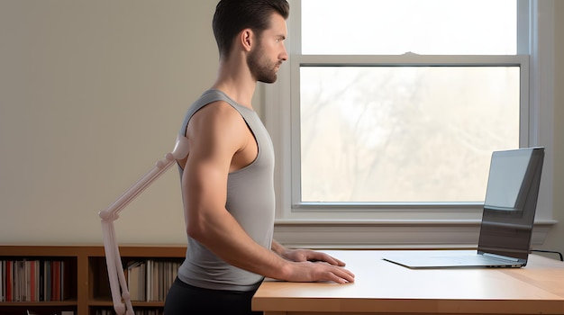 Photo posture correction exercises desk job ergonomics