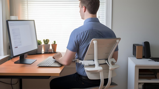 Photo posture correction exercises desk job ergonomics