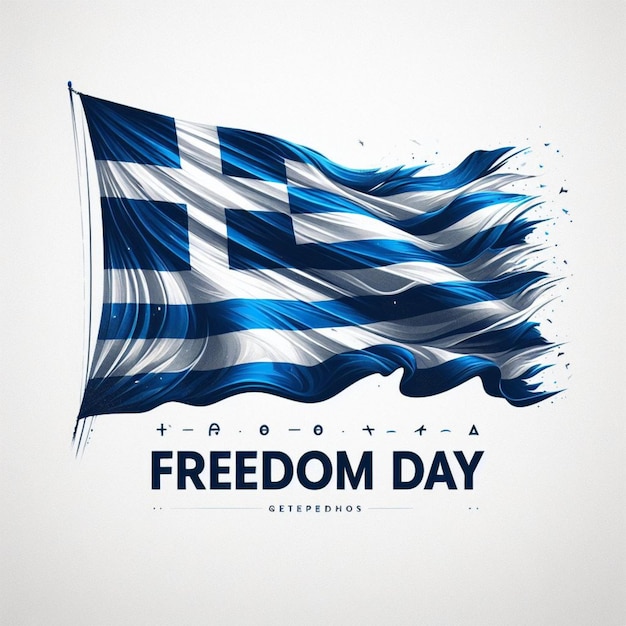 Postvector van de Griekse Onafhankelijkheidsdag met vlag