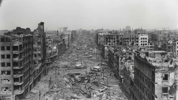 Postwar devastation in a large city