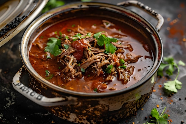 a pot of chili with a pot of chili on it