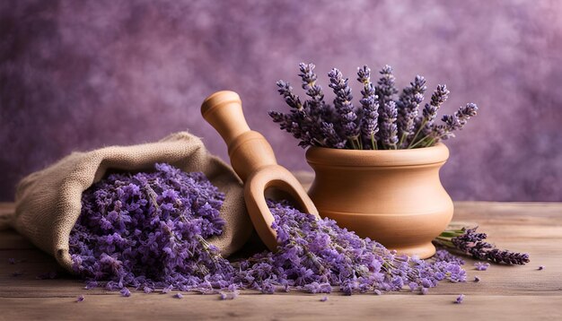 a pot of lavender is next to a pot of lavender