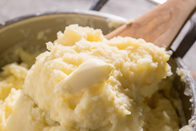 Pot of mashed potato