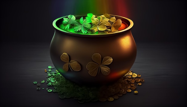 Pot met goud St. Patrick's Day, een dag van trots voor Ierland