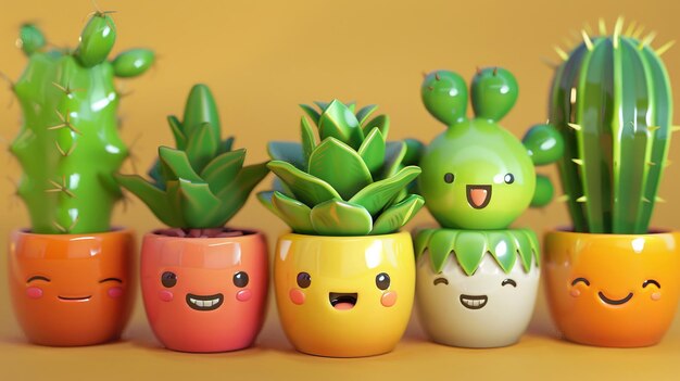 Pot plant cute and artistic illustration incorporating adorable plant illustrations into dcor adding