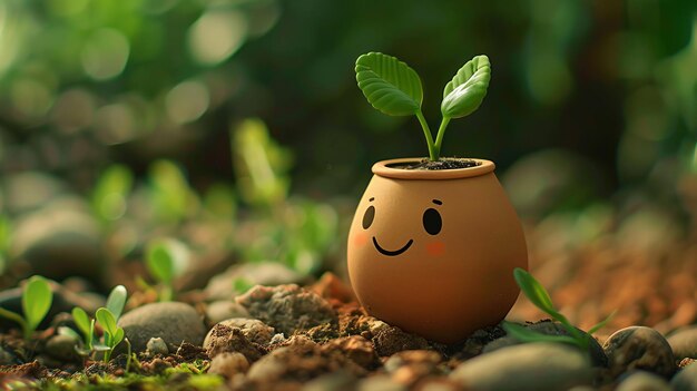 Pot plant cute and artistic illustration incorporating adorable plant illustrations into dcor adding