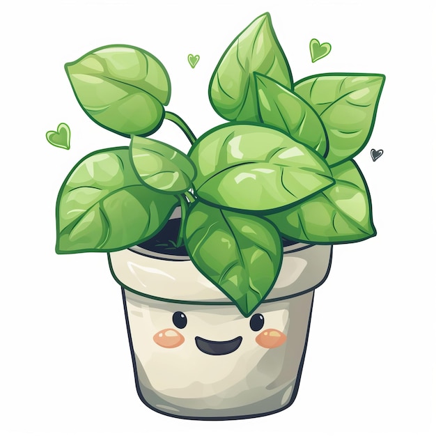 Photo pot plant cute and artistic illustration incorporating adorable plant illustrations into dcor adding
