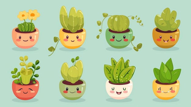 Pot plant cute and artistic illustration incorporating adorable plant illustrations into dcor adding