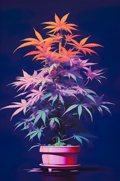 Photo a pot of purple and red plant with the word  pot  on it