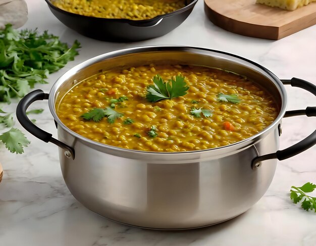 A pot of simmering dal filling the kitchen with its comforting aroma