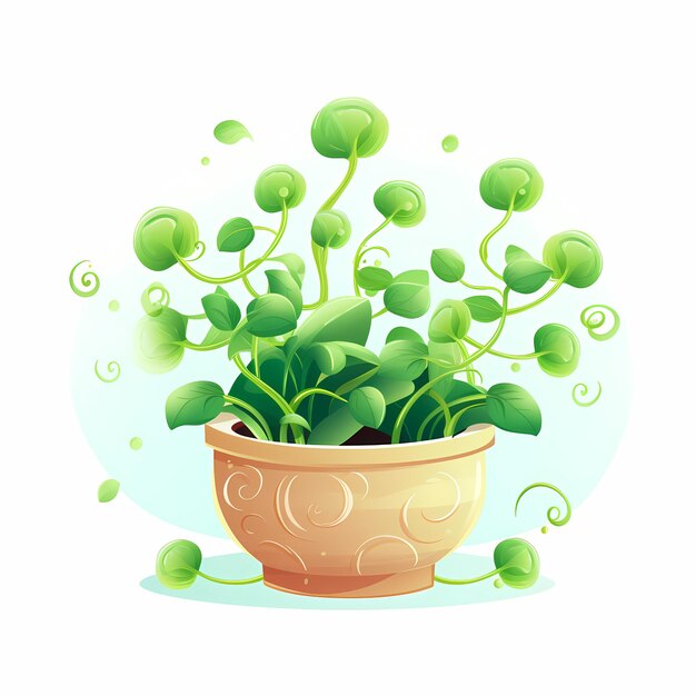 Pot_sprout_flat_illustration_on_white_background