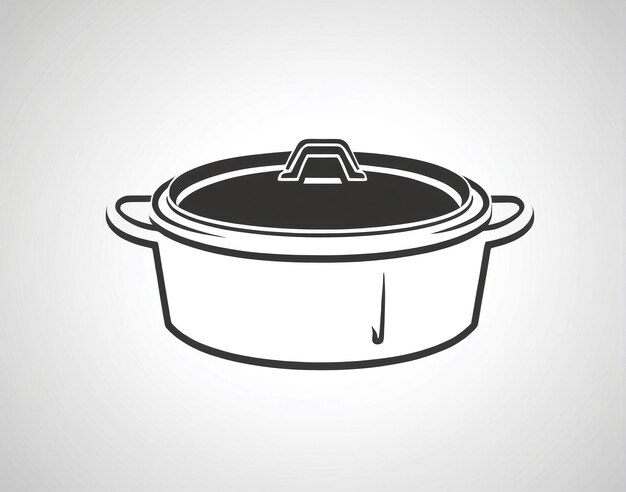 Photo a pot of stew with a lid icon