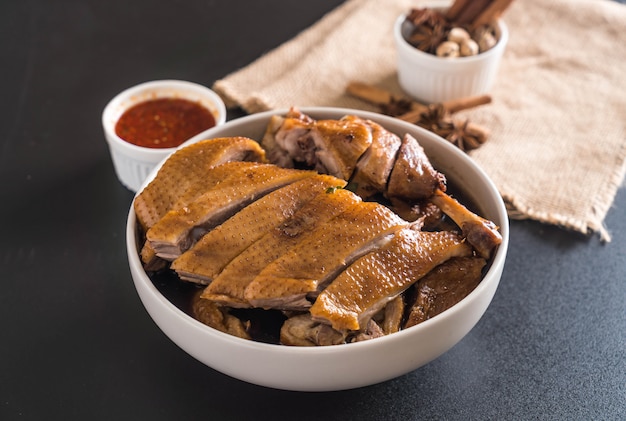 pot-stewed duck with sauce and ingradients