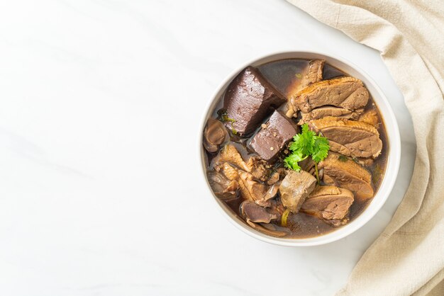 Pot-stewed ducks or Steamed duck with soy sauce and spices - Asian food style