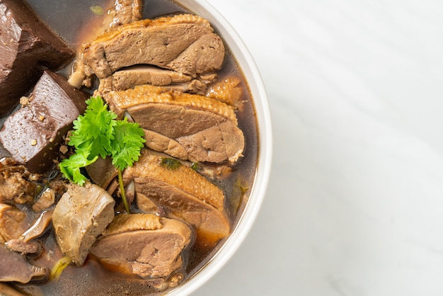 Pot-stewed ducks or Steamed duck with soy sauce and spices - Asian food style