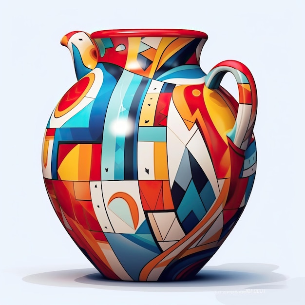 Pot with Art style minimalism Cubism Surrealism