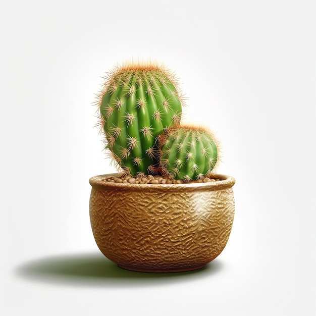 A pot with a cactus in it that is made by a cactus