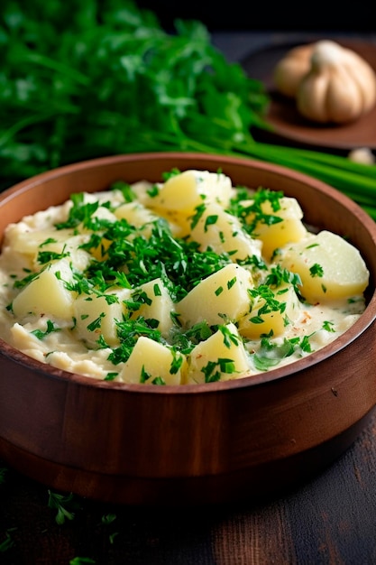 Potato baked with herbs Generative AI