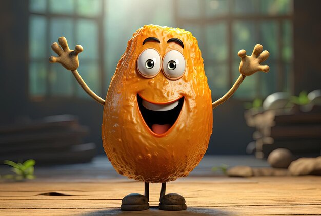 Photo potato cartoon 2 in the style of vray