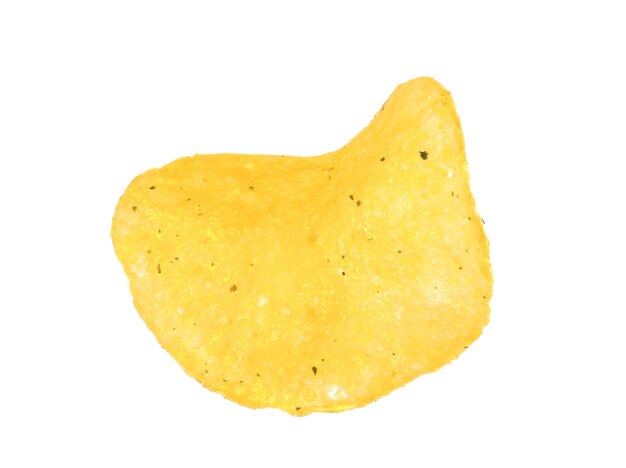 Potato chip on white background