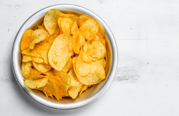 Potato chips in the bowl