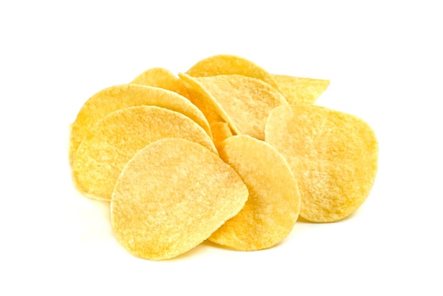 potato chips isolated on white background