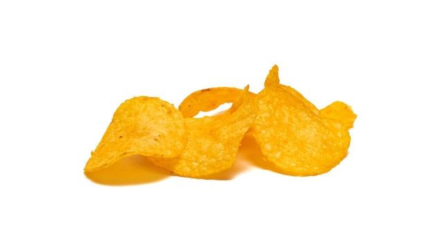 Potato chips isolated on a white background