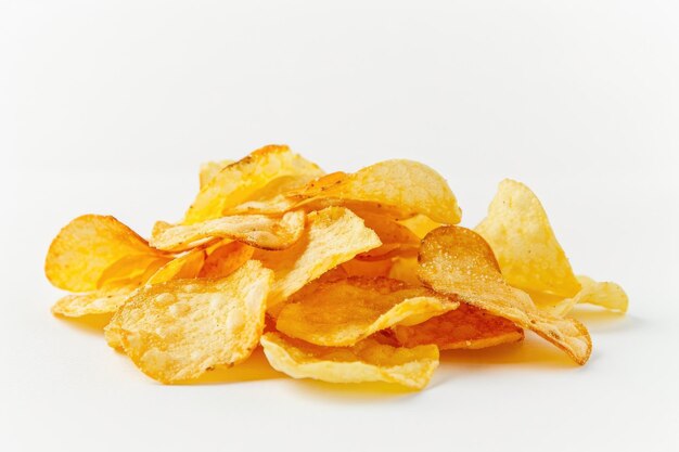 Photo potato chips isolated on white background