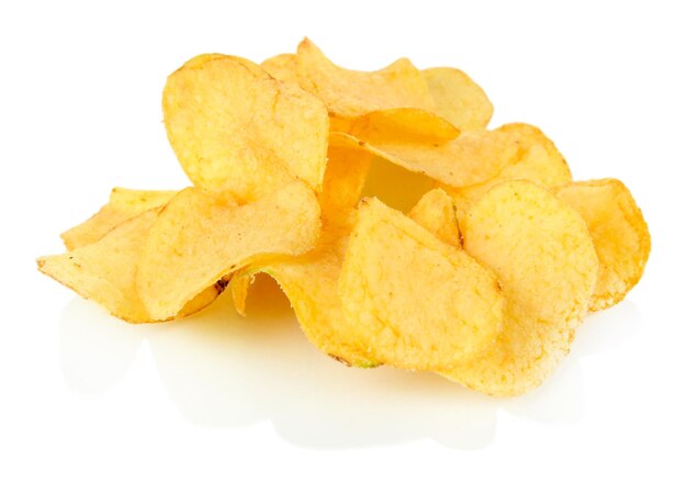 Potato chips isolated on white