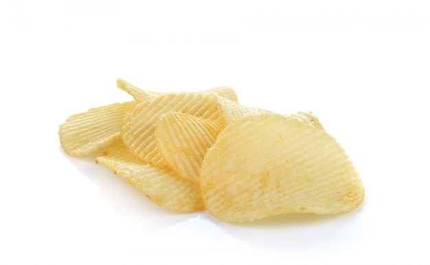 Potato chips isolated on white