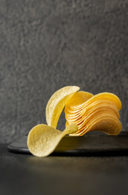 Potato chips on the plate