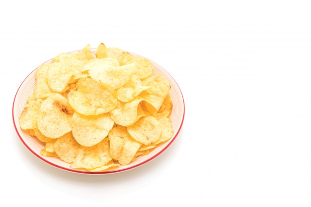 potato chips on white 